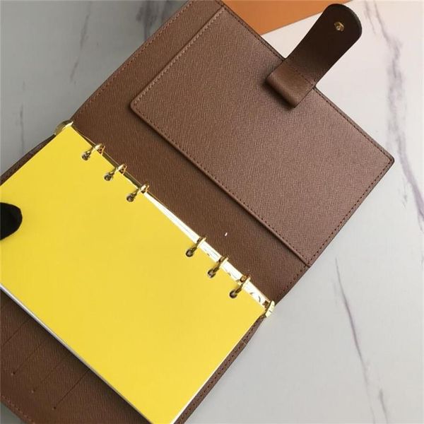 Portafogli di alta qualità Notebook MEDIO PICCOLO ANELLO AGENDA COVER Lavoro d'affari Moda donna Porta carte di credito Portafoglio di lusso Ico298V