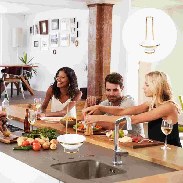 Utensílios de jantar conjuntos de colher spower stove prateleiras de armazenamento branco em pé para descanso de café dourado utensílios de cozinha