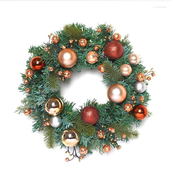 Dekorative Blumen 2023 Weihnachten Girlanden Ball Ornamente Kranz Haustür Wand Fenster Hängen Weihnachten Dekor Navidad Home Dekoration Drop