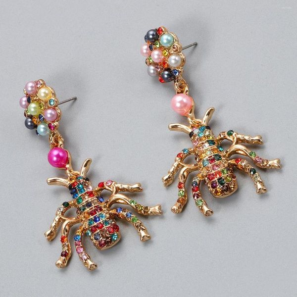 Baumelnde Ohrringe YaYi Schmuck Mode Böhmen Multi Glas Kristall Strass Frauen Haken Eardrop Tragen Ohrband Quaste Insekten