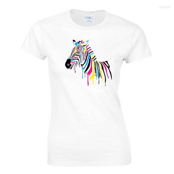 Camiseta feminina 2023 cavalo moda desenho animado camiseta feminina feminina zebra estampada verão hip hop tops feminino