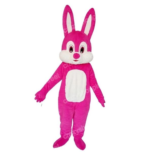 Halloween Rose Red Rabbit Mascot Costume da Páscoa Bunny Caracteres de desenhos animados Terno Tamanho dos adultos Festas de carnaval de natal