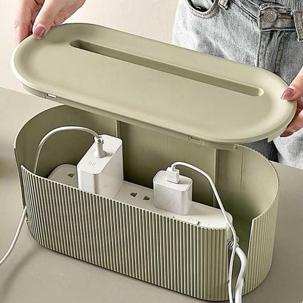 Bottiglie di stoccaggio Custodia per cavi in filo Scatola organizer Presa antipolvere Spina Linea elettrica Router WiFi Home Office Organizzatori