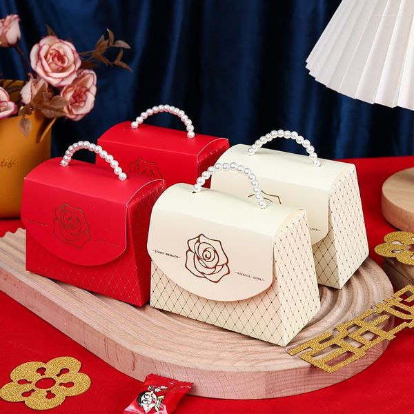 Confezioni regalo Rosa Bomboniere per feste portatili Scatole per imballaggio Cioccolatini Borsa per caramelle Baby Shower Compleanno Eid Mubarak