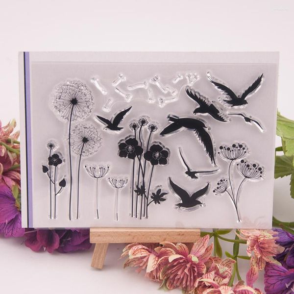 Depolama Şişeleri 2 PCS Temiz Damga Yeniden Kullanılabilir Şeffaf Çiçek DIY Scrapbook Kabartma Şablonu Kağıt zanaat Yapımı Dekorasyon