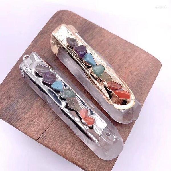 Colares pendentes 7 Chakra Natural Gemtones Crystal Perfect 20 