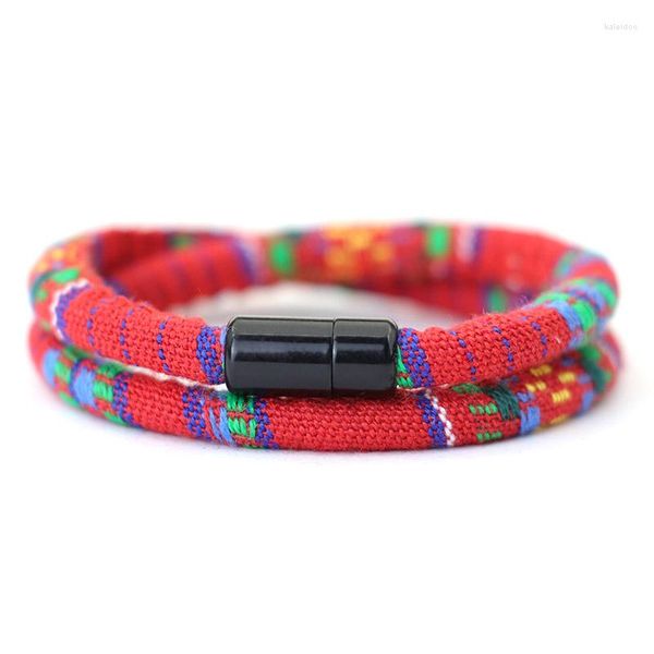 Bracelets de charme boho 6mm de 6 mm de pulseira de pulseira multicolor de 6 mm jóias de amizade étnica para homens mulheres ímã preto Fifra Fifra Friend Friend