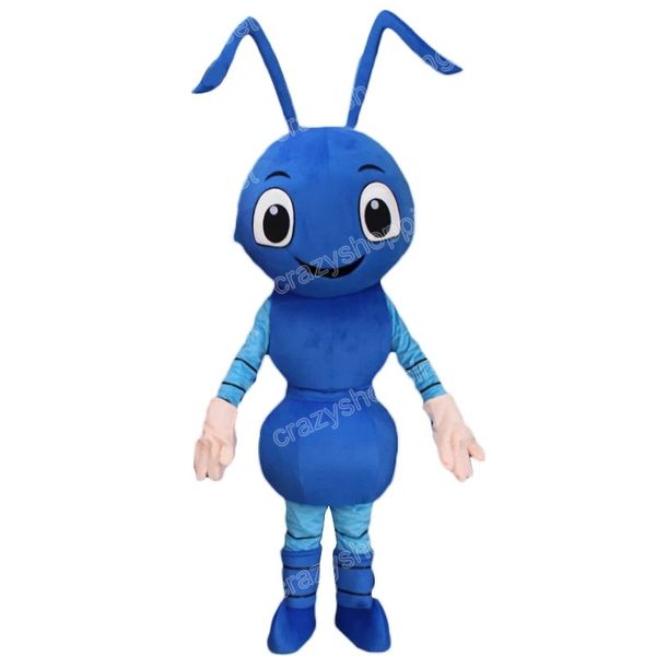 Halloween Blue Ant Mascot Costume de desenho animado Roupas de caráter de caça adultos Tamanho dos adultos Festas de carnaval de Natal roupas de publicidade ao ar livre