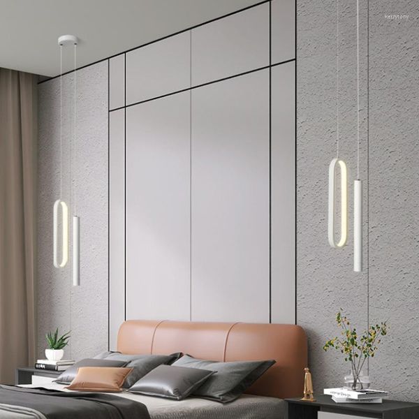 Lampadari a LED Lampade da comodino a tubo lungo bianco Lampade moderne e minimaliste Decorazioni per la casa Soggiorno Tavolo da pranzo Lampadario Illuminazione per interni