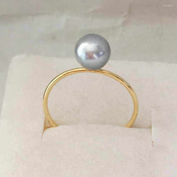 Кластерные кольца Drop Nature Akoya Seasalt Pearl Ring Real 14k Gold заполнено 7 мм