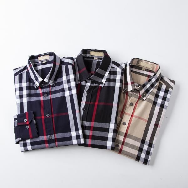 Camisas de luxo masculino de luxo masculino Camisa masculina Fashion Business Business Social Plaid Striped Brand Spring e Autumn Slim O tamanho mais elegante M -3xl