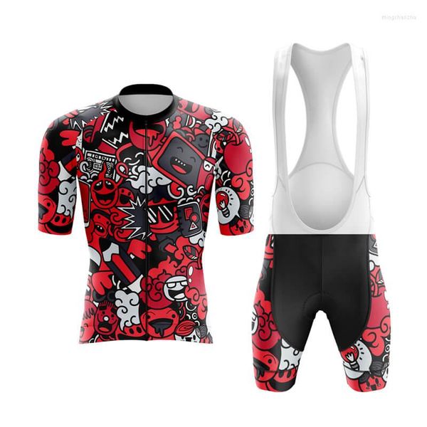 Set da corsa Divertente maglia da ciclismo Set 2023 Abbigliamento estivo MTB Abbigliamento da bici Uniforme Maillot Ropa Ciclismo Abbigliamento da bicicletta da esterno per uomo