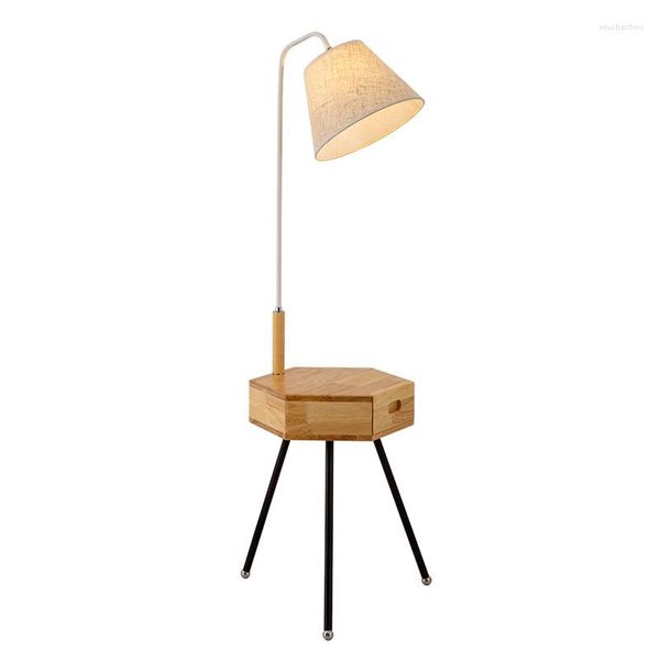 Tischlampen Nordic Stehleuchte Wohnzimmer Schlafzimmer LED Nachttisch integrierte Schublade Licht Schreibtisch Arm Lamparas EU-Stecker