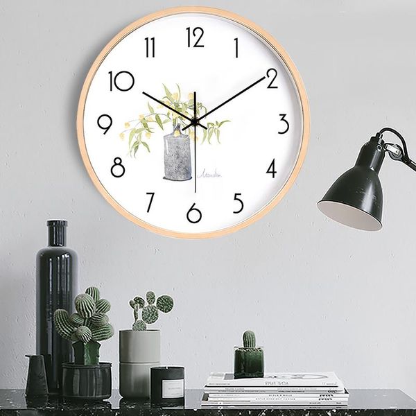 Wanduhren Modernes Design Stille Uhr Holz Küche Wohnzimmer Schlafzimmer Digital Kurz Europa Reloj De Pared Rustikales Büro Home Decor