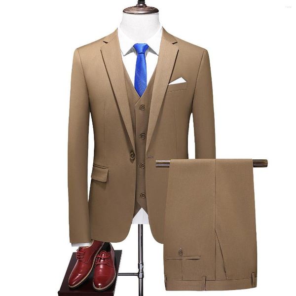 Ternos masculinos Business Business Solid Color One Button Blazer