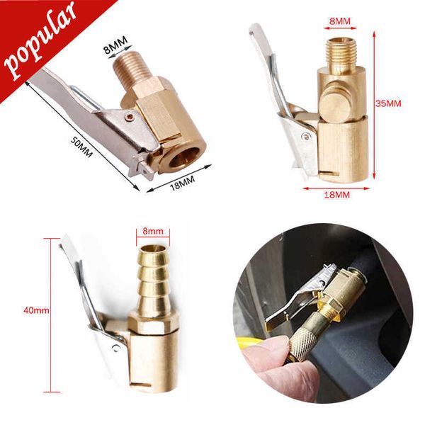 YENİ 1 PC Araç Lastik Hava Chuck Inflator Pompa Valfı Klipsli Adaptör Araç Pirinç 8mm Lastik Tekerlek Vanası Şişirilebilir Pompa Aletleri için