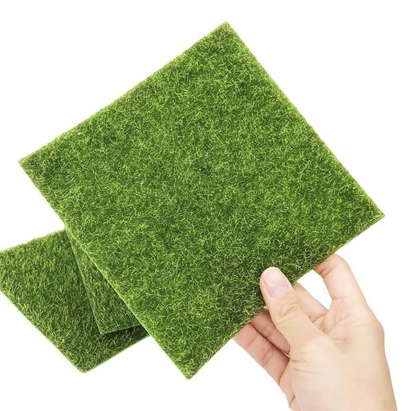 Dekoratif Çiçek Çelenk Yapay Sahte Bahçe Çim Yosun Moss 15x15cm Minyatür El Sanatları Dekoru Simülasyonu Eğitim Bulmacası