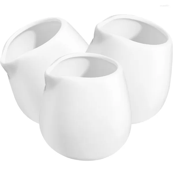 Set di stoviglie 3 pezzi Dispenser per latte Caraffa per miele Mini barattoli Contenitore in miniatura Tazza per cremiera in ceramica