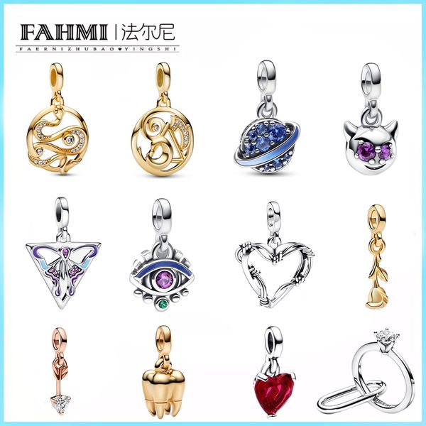 Fahmi Nuovo 100% 925 Sterling Silver ME Series Connector Links Charms The Eye Dangle Fit Bracciale originale Gioielli da donna fai-da-te Regalo