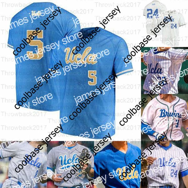 College Baseball Wears 2021 NCAA UCLA College Baseball maglie Brandon Crawford 7 Chase Utley 12 Gerrit Cole 42 Robinson Bianco Grigio Azzurro