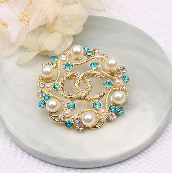 20 stile semplice famoso design marchio lussi spilla spilla di cristallo strass gioielli spilla donna fascino abbigliamento pin sposare regalo festa di natale accessori