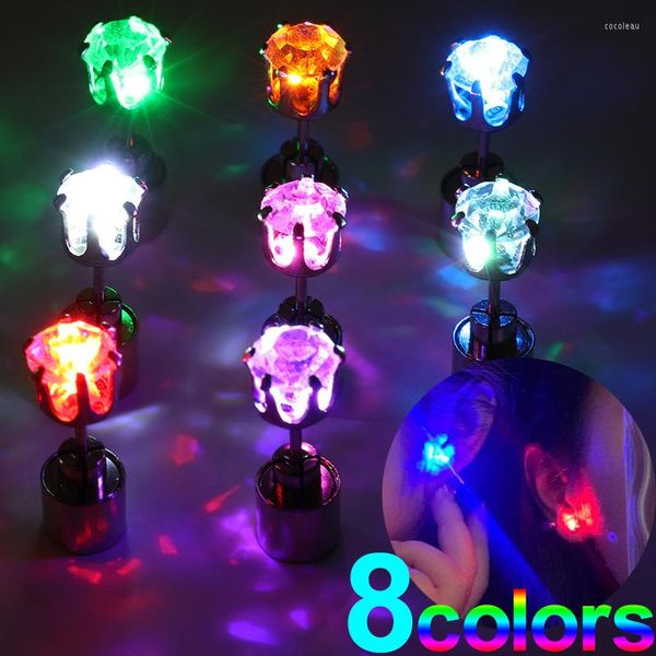 Brincos de garanhão iluminam LED bling coreano de flash zircon ouvido os acessórios para mulheres presentes