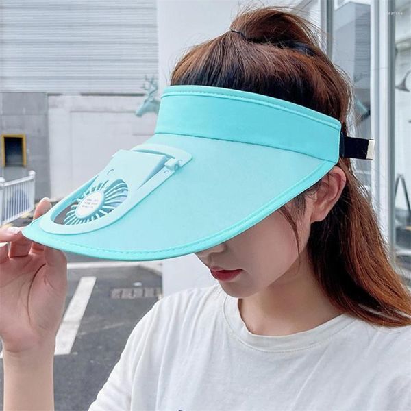 Cappelli Ventola di raffreddamento Cappello Protezione solare Visiera parasole Pesca Berretto con visiera Ricarica USB Traspirante per lo sport Ou Z0D9