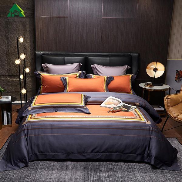 Bettwäsche-Sets, modisch, Euro-Digitaldruck, Bettwäsche, Kissenbezug, Doppelbett, Bettbezug, moderner Farbblock, langstapelige Baumwolle