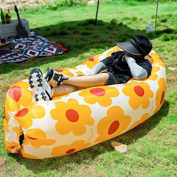 Travesseiro /decorativo Sofá inflável ao ar livre decorativo para almoço de almoço na praia Cama portátil /decorativa