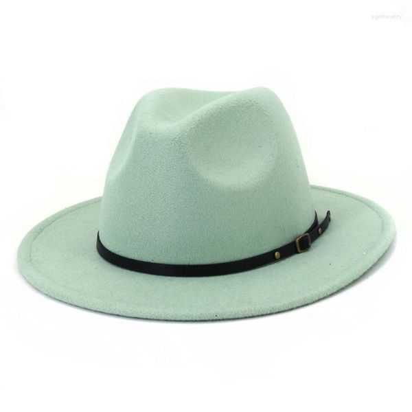 Chapéus de aba larga 2023 Fedora de inverno para mulheres moda lã plana jazz masculino rosa gótico top bap bap eger22