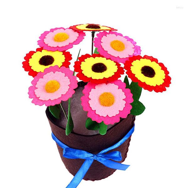 Flores decorativas Flower Pot Crafts para crianças crianças DIY vasos de jardim de infância de jardim de aprendizagem de aprendizagem montessori Ajuda de ensino