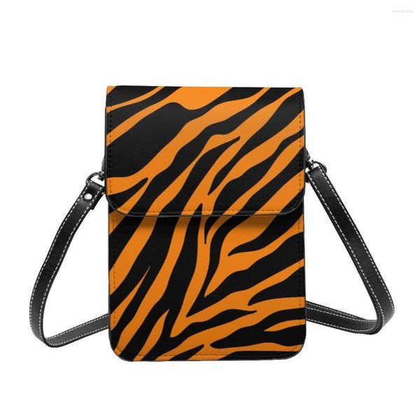 Abendtaschen Tigermuster Umhängetasche Wildtier Schule Leder Handy Frau Geschenk Ästhetisch