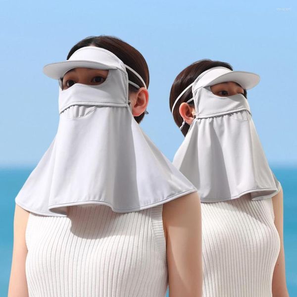 Bandane Maschera di protezione UV per esterni Escursionismo Equitazione Protezione solare integrale Sciarpa Velo parasole per uomo Donna Bavaglino di seta