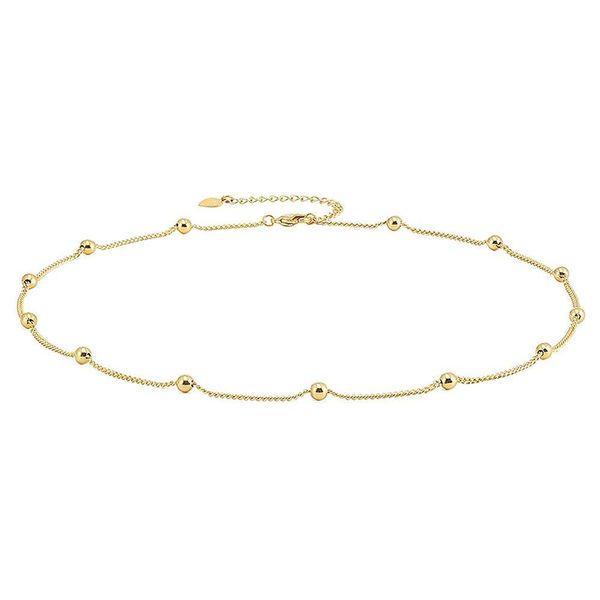 Colar de pingente de colar de corrente de lantejoula de cadeia de cadeia de lancho de satélite delicy thin 18k ouro simples gargantilha boho jóias para mulheres drop de dhgarden dhkvg