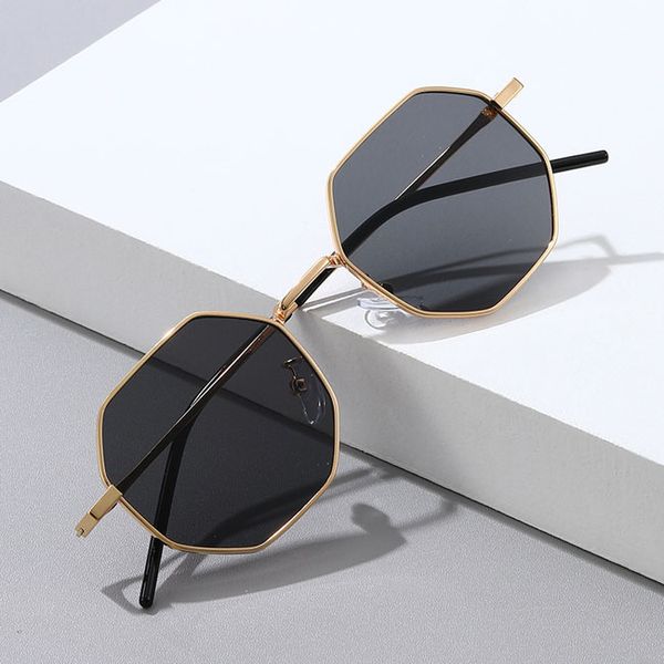 Vintage Octagon Sonnenbrille Herren Damen Classic Desinger Shades Outdoor UV-Schutz Sonnenbrille K39 mit Etuis