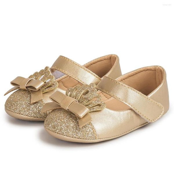 Primeiros Walkers Fashion Crown Sapatos Princesa Meninas Anti Slip Slip Sole Sone Infantit Baby