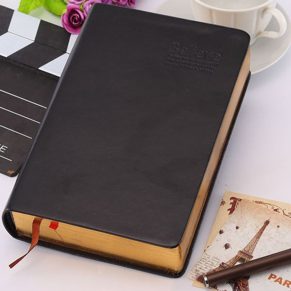 Not Defteri Vintage Kalın Kağıt Defter Not Defteri Deri İncil Günlüğü Defter Not Defteri Kalın Altın Edge Kitap 230515