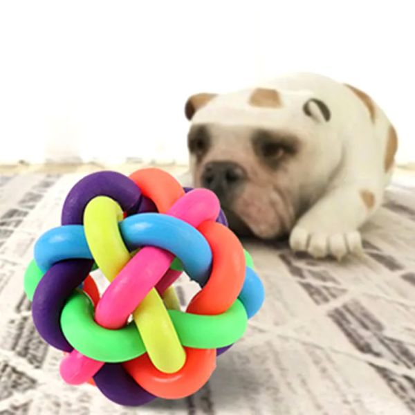 Colorido sino ball cão suprimentos de estimação de brinquedo de brinquedo de brinquedos de som bolas de borracha tpr não é fácil de desaparecer e morder