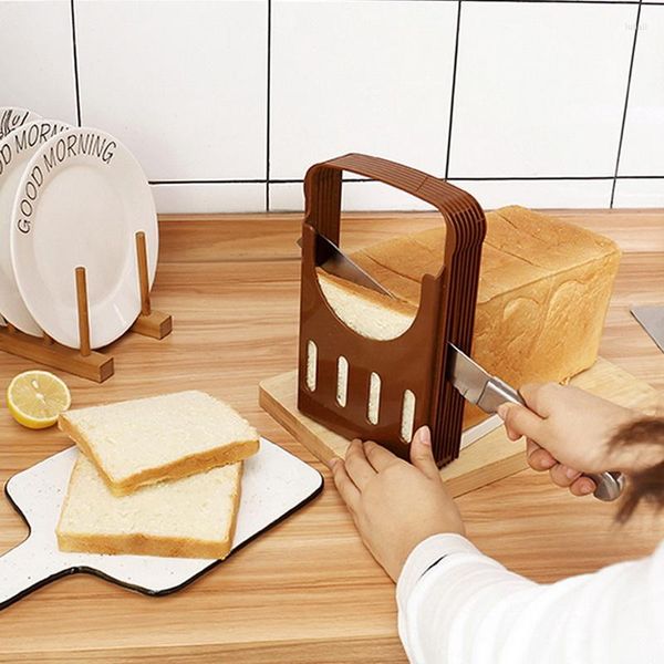 Utensili da forno Affettatrice per pane tostato Plastica pieghevole per pagnotta Tagliapasta Guida per il taglio Utensile per affettare Accessori per la cucina Pratiche torte divise