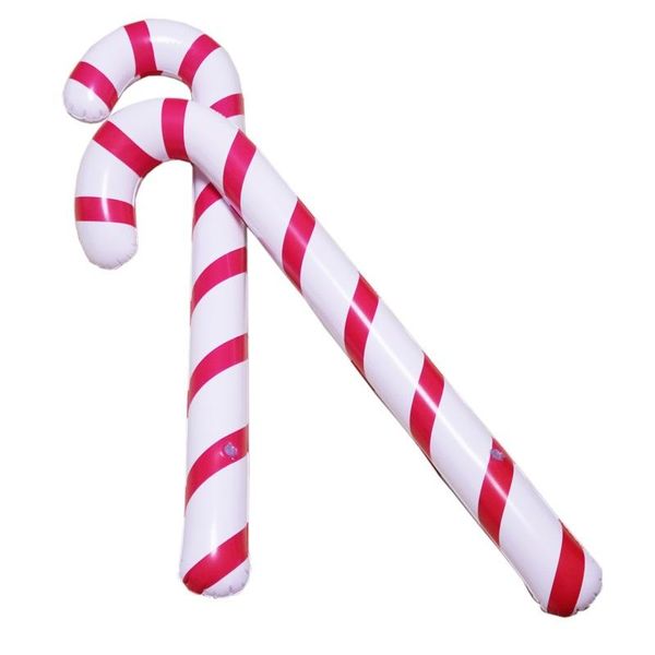 Decorazioni natalizie Bastoncini di zucchero gonfiabili Palloncino lecca-lecca Decorazione allegra per la casa Ornamenti per alberi di Natale Navidad Giocattolo regalo per bambiniNatale