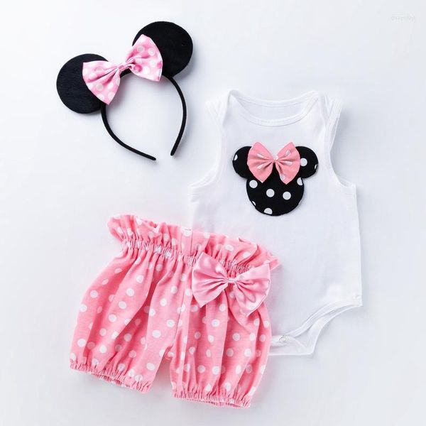 Set di abbigliamento Estate Neonate Set Fashion Lovely Princess Born 0-24 Month Birthday Battesimo Kids Girl Suit 3Pcs Outfits