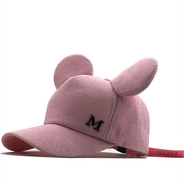 Snapbacks Cat Snapback Cute Ears Pink child Net Berretto da baseball Cappelli estivi per ragazzi 2020 Brand Lovely Cartoon Regolabile Girls Mesh Cap Gift P230515