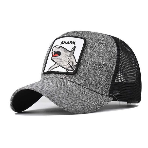 Snapbacks Snapback Trucker Cappelli per uomo Maglia traspirante Estate animale Grande squalo bianco Berretti da baseball Donna Drake Casquette Gorras Hombre P230515