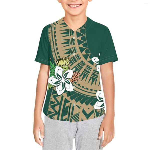 Camisas casuais masculinas Trotem Totem Totem Samoa Polinésia Totem Samoa Jersey Baseball Jersey Kids S-shirt Softball Uniformes rápidos da escola seca