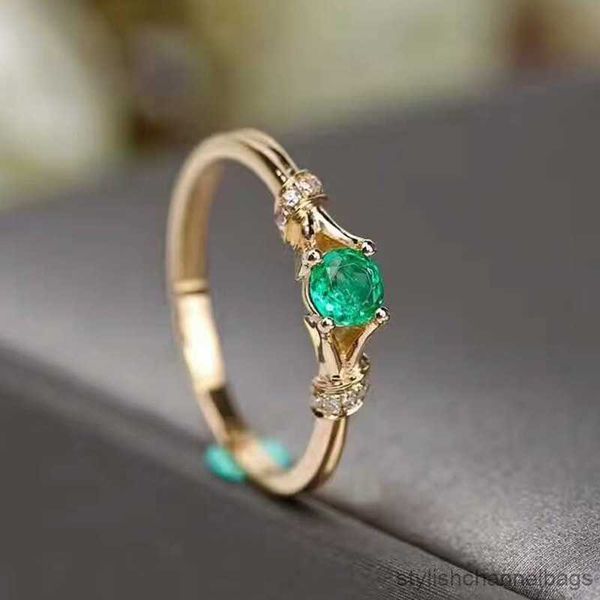 Band Rings Luxury Round Emerald Rings for Women Women Bride Wedding noivado anel