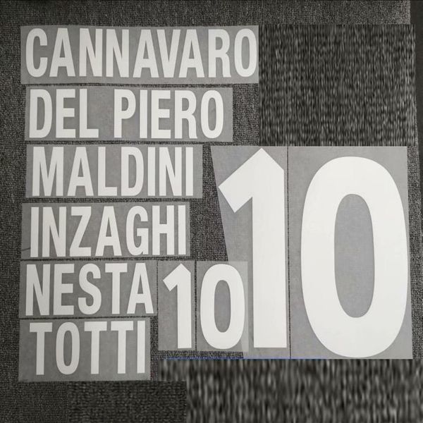 2000 Nameset cannavaro Del Piero Maldini Inzaghi Nesta Totti Nameset Personalizza Qualsiasi Nome Numero Stampa287W