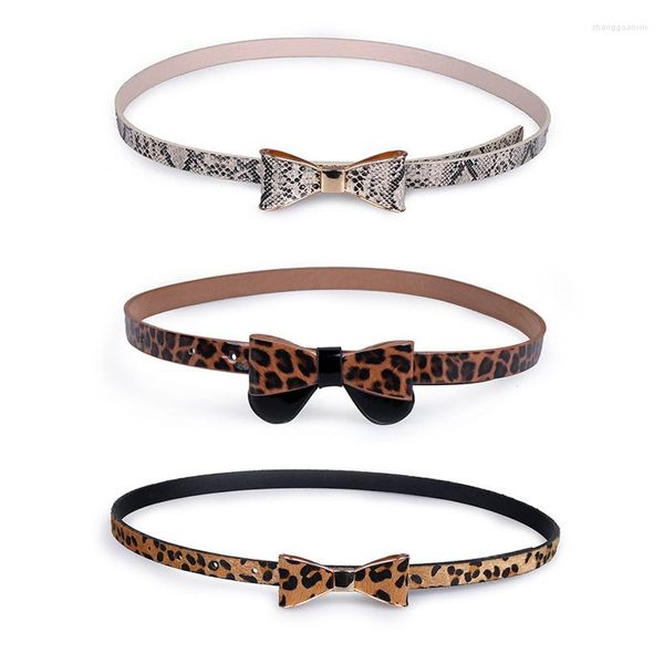 Cinture 3 Stili Cintura da donna di alta qualità PU Stampa leopardata Crine di cavallo Cinturino con nodo in vita Designer femminile Cinturino in vita Pas Kowbojski