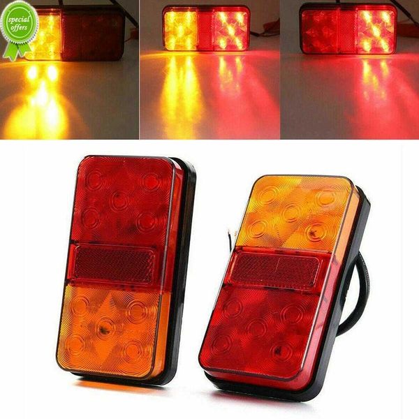 Novo 2x Led Impermeável Luzes Traseiras Kit Rv Camper Trailer Caminhão Sinalizador Traseiro Lâmpada Sinalizadora Placa Número Luz Traseira Reversa 12v