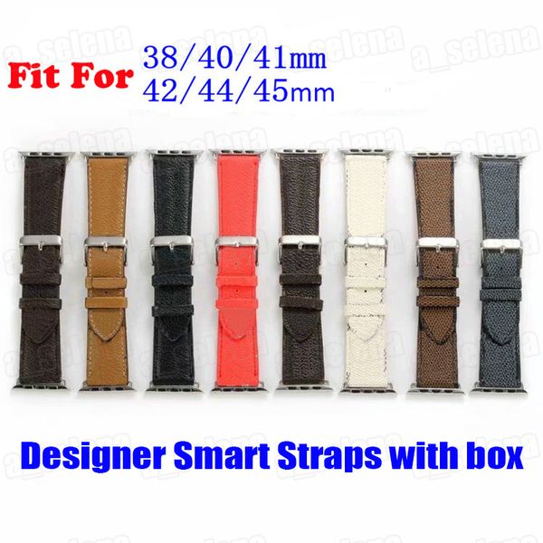 Relógio de grife bandas de pulseira Bandas de relógio Floral Bandas Floral Straps Smart para 38mm/30mm/41mm/42mm/44mm/45mm com caixa de presente