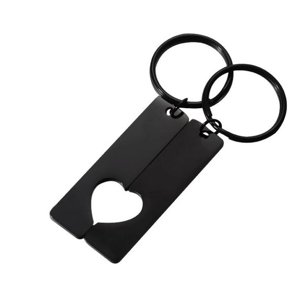 2023 Novo espelho de aço inoxidável 10 pares adoram keychain de coração para casais amizade homens homens -chave para o presente de joias